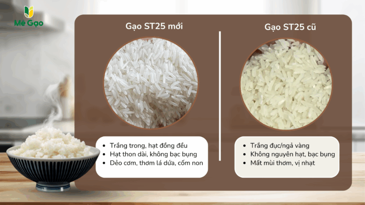 Chất lượng gạo ST25 mới và cũ