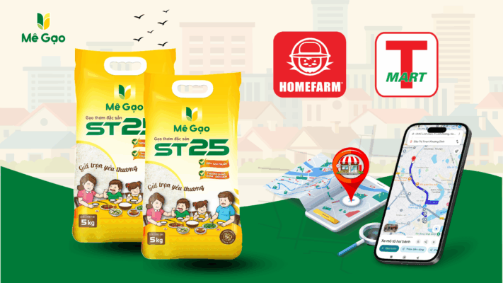 Mua gạo ST25 Mê Gạo trực tiếp tại các chuỗi cửa hàng và siêu thị uy tín
