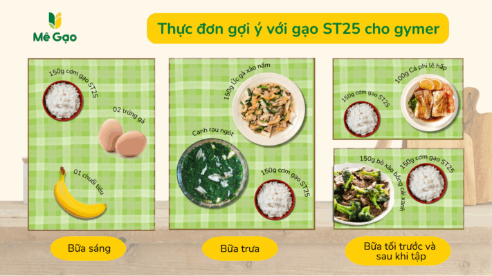 Thực đơn 1 ngày với Gạo ST25 cho Gymer