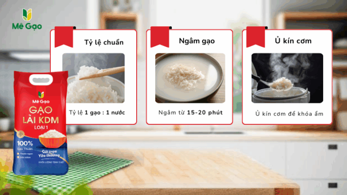 3 mẹo nấu gạo Lài KDM thành cơm mềm dẻo