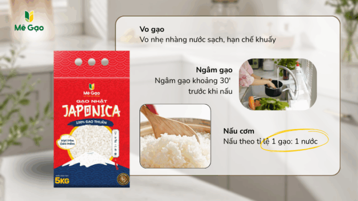 Cách nấu gạo Japonica đúng chuẩn