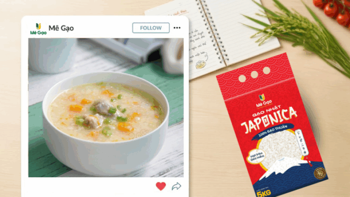 Cháo sườn từ gạo Japonica