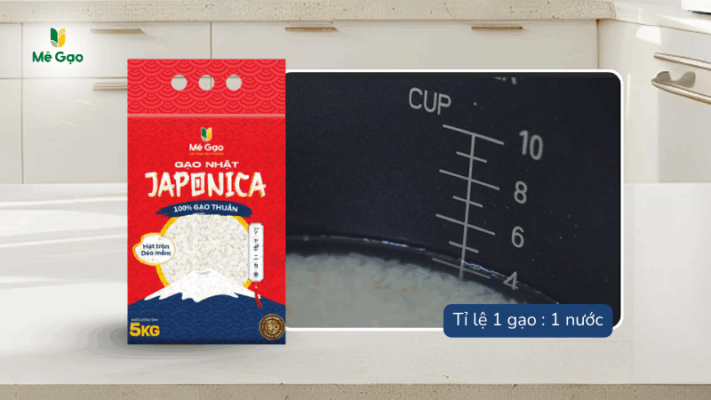 Lượng nước đong gạo Japonica để nấu cơm ngon
