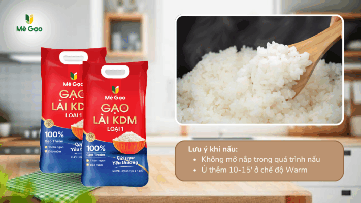 Lưu ý khi nấu cơm bằng gạo Lài KDM