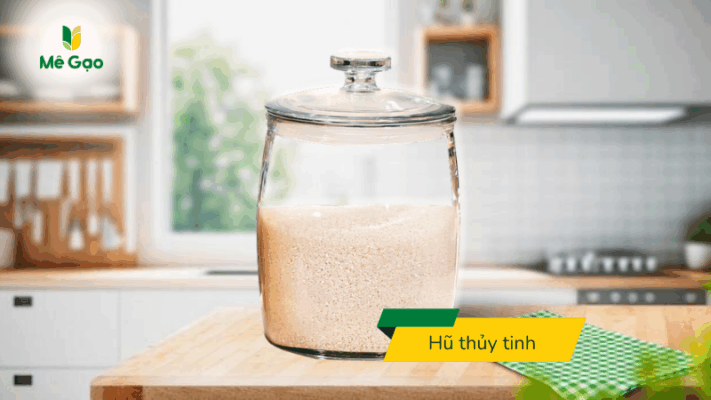 Sử dụng hũ thùng chuyên dụng để đựng gạo Japonica