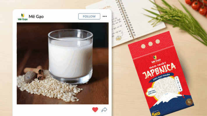 Sữa gạo rang từ gạo Japonica