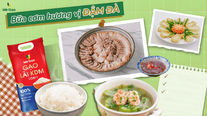 Thực đơn ngày 2: Thịt luộc với cơm KDM