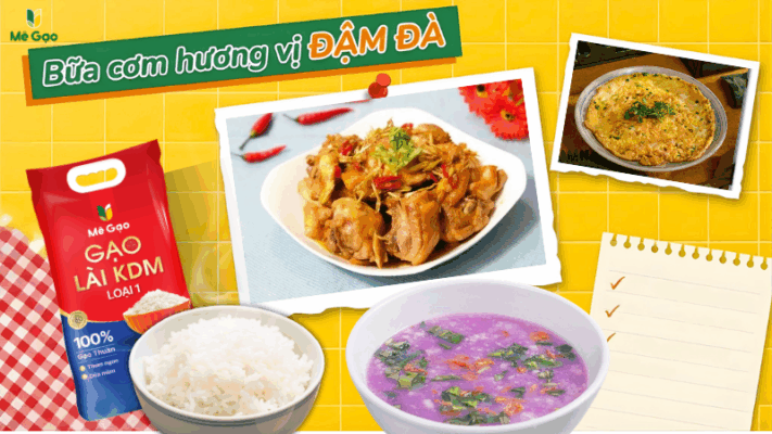 Thực đơn ngày 4: Gà kho sả ớt với cơm KDM