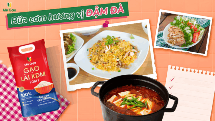 Thực đơn ngày 7: cơm chiên từ gạo Lài KDM