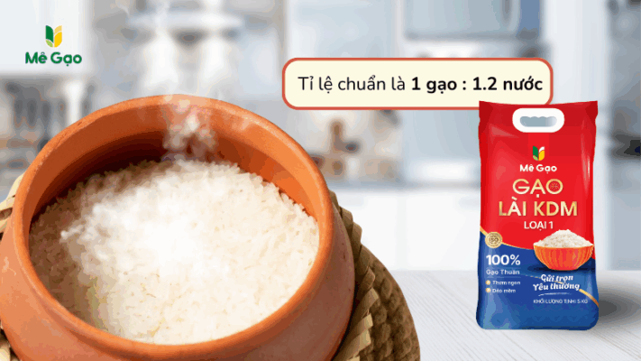 Tỉ lệ nước để nấu cơm niêu từ gạo Lài KDM
