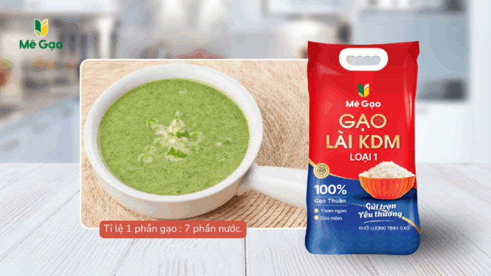 Tỉ lệ nước nấu cháo ăn dặm tăng thô từ gạo Lài KDM