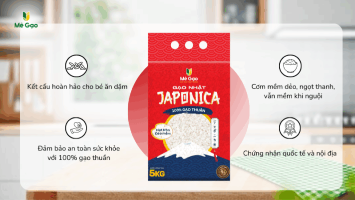 Vì sao nên chọn gạo Japonica để nấu đồ ăn dặm cho bé