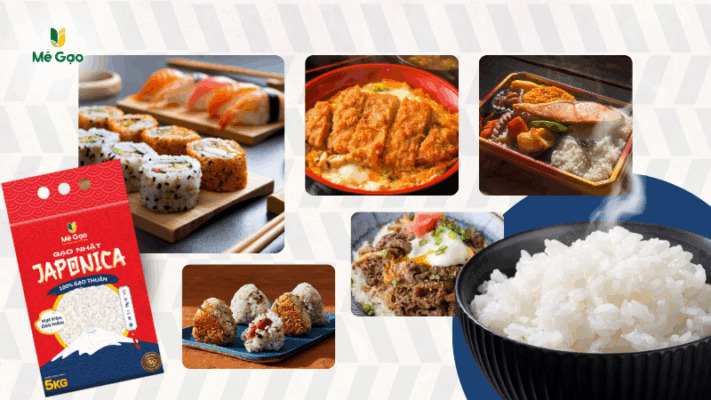 Các món ăn trong nhà hàng Nhật với gạo Japonica