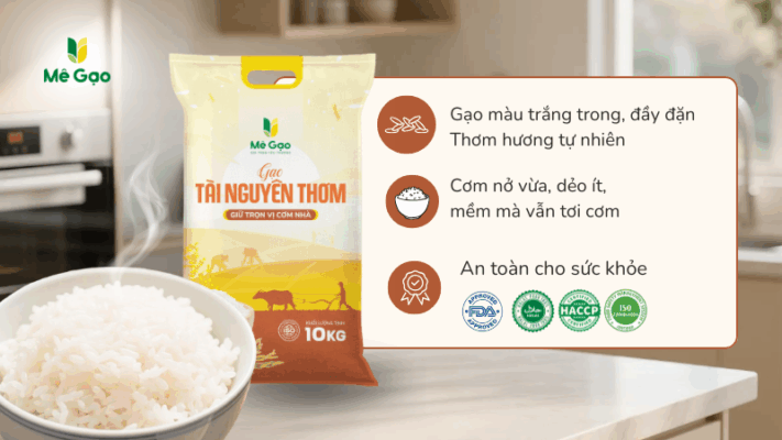 Cách nhận biết đặc điểm của gạo Tài Nguyên thuần