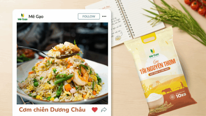 Cơm chiên dương châu từ gạo Tài Nguyên