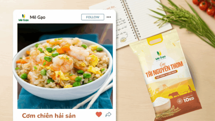 Cơm chiên hải sản từ gạo Tài Nguyên