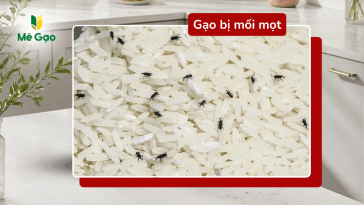 Dấu hiệu gạo bị mối mọt