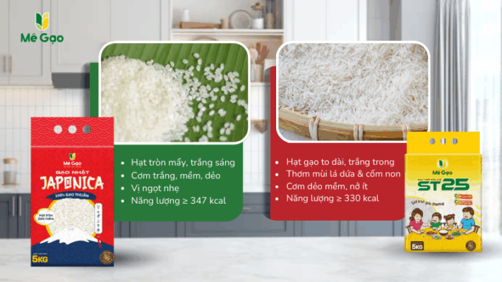 Giá trị dinh dưỡng gạo Japonica khi so với gạo ST25