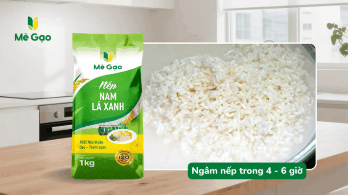 Ngâm nếp nấu xôi gấc