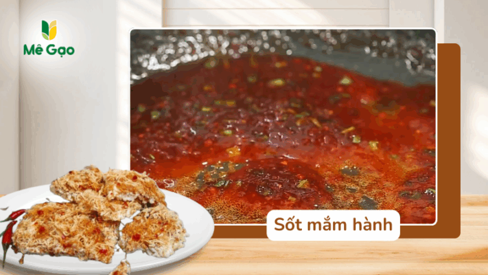 Sốt mắm hành làm cơm cháy