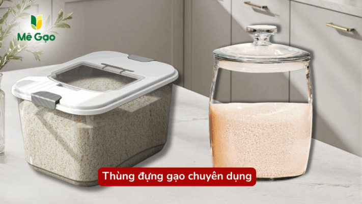 Sử dụng thùng đựng gạo chuyển dụng để tránh gạo hỏng