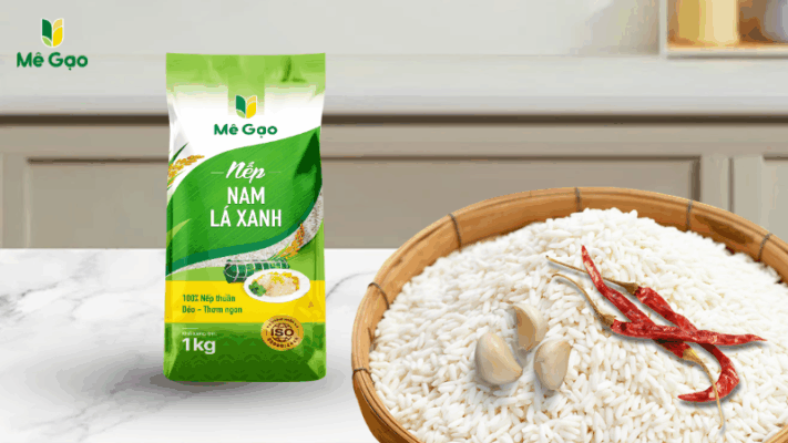 Sử dụng tỏi ớt khô bảo quản Nếp Nam Lá Xanh