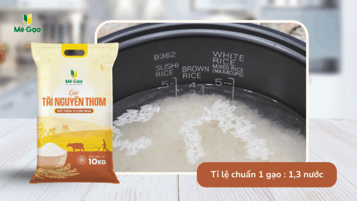 Tỷ lệ nước để làm cơm chiên từ gạo Tài Nguyên