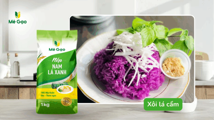 Xôi lá cẩm Nếp Nam Lá Xanh