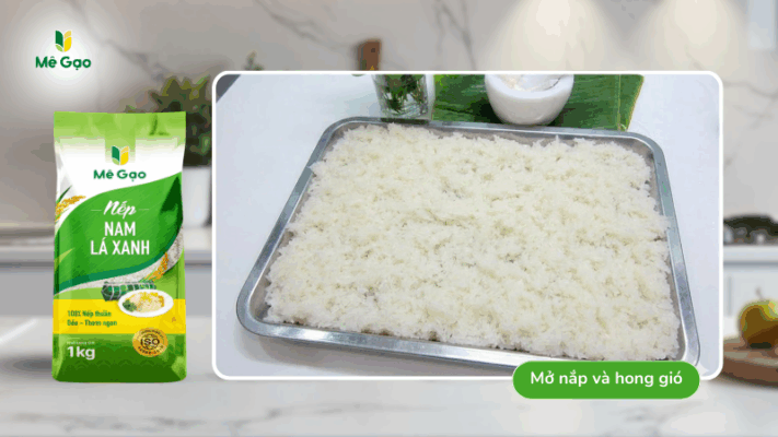 Xử lí xôi nhão bằng cách mở nắp và hong gió